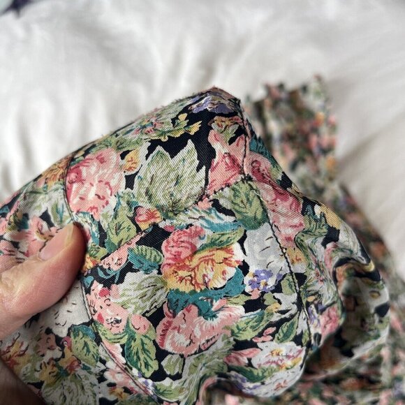 vintage nostalgia dress Floral Maxi Cottage Pleated 90s 80s Coquette Feminine M - Picture 14 of 14